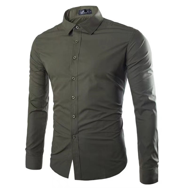 Men's Tailored Business Shirt with Kent Collar & Stretch-Cotton Fit — Sebastian