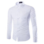 Men's Tailored Business Shirt with Kent Collar & Stretch-Cotton Fit — Sebastian