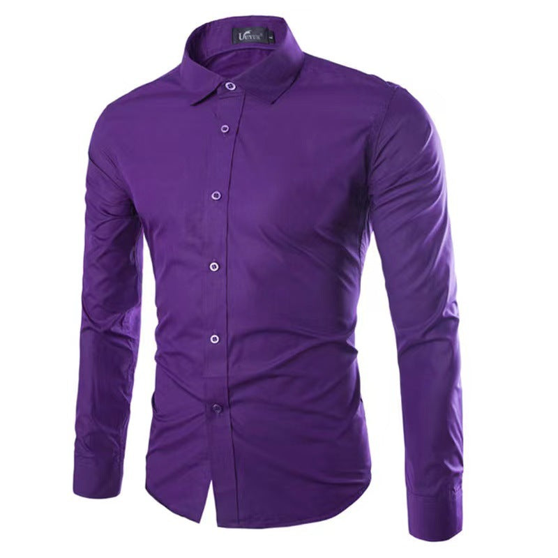 Men's Tailored Business Shirt with Kent Collar & Stretch-Cotton Fit — Sebastian