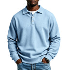 Men's Waffle Knit Polo Shirt with Relaxed Fit & Ribbed Cuffs — Arthur