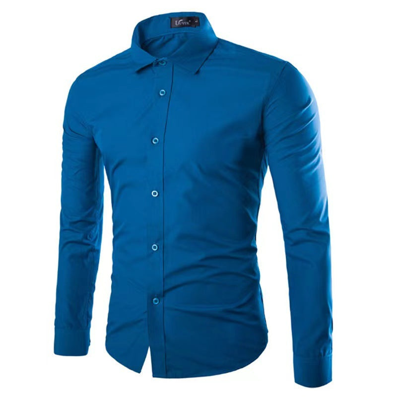 Men's Tailored Business Shirt with Kent Collar & Stretch-Cotton Fit — Sebastian