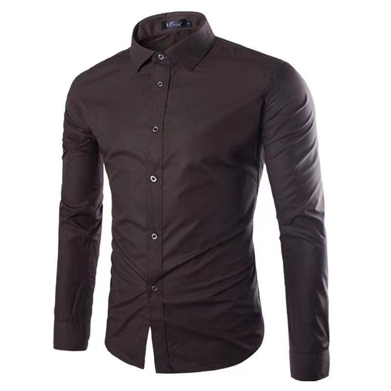 Men's Tailored Business Shirt with Kent Collar & Stretch-Cotton Fit — Sebastian