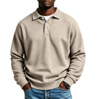 Men's Waffle Knit Polo Shirt with Relaxed Fit & Ribbed Cuffs — Arthur