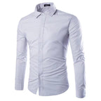 Men's Tailored Business Shirt with Kent Collar & Stretch-Cotton Fit — Sebastian