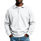 Men's Waffle Knit Polo Shirt with Relaxed Fit & Ribbed Cuffs — Arthur