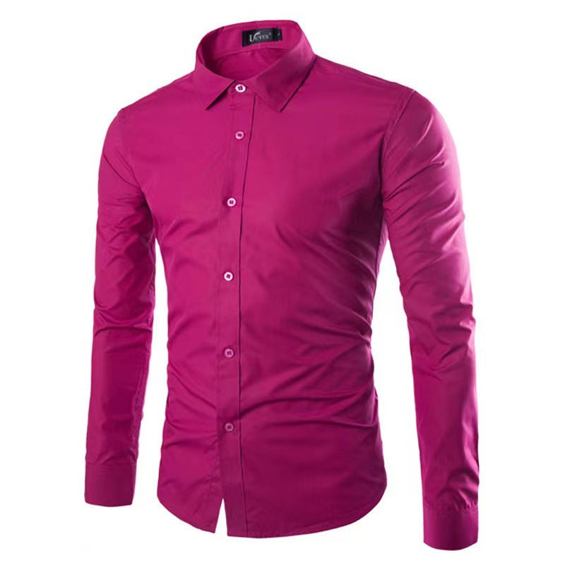 Men's Tailored Business Shirt with Kent Collar & Stretch-Cotton Fit — Sebastian