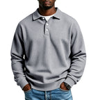 Men's Waffle Knit Polo Shirt with Relaxed Fit & Ribbed Cuffs — Arthur