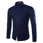 Men's Tailored Business Shirt with Kent Collar & Stretch-Cotton Fit — Sebastian