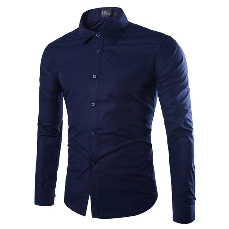 Men's Tailored Business Shirt with Kent Collar & Stretch-Cotton Fit — Sebastian