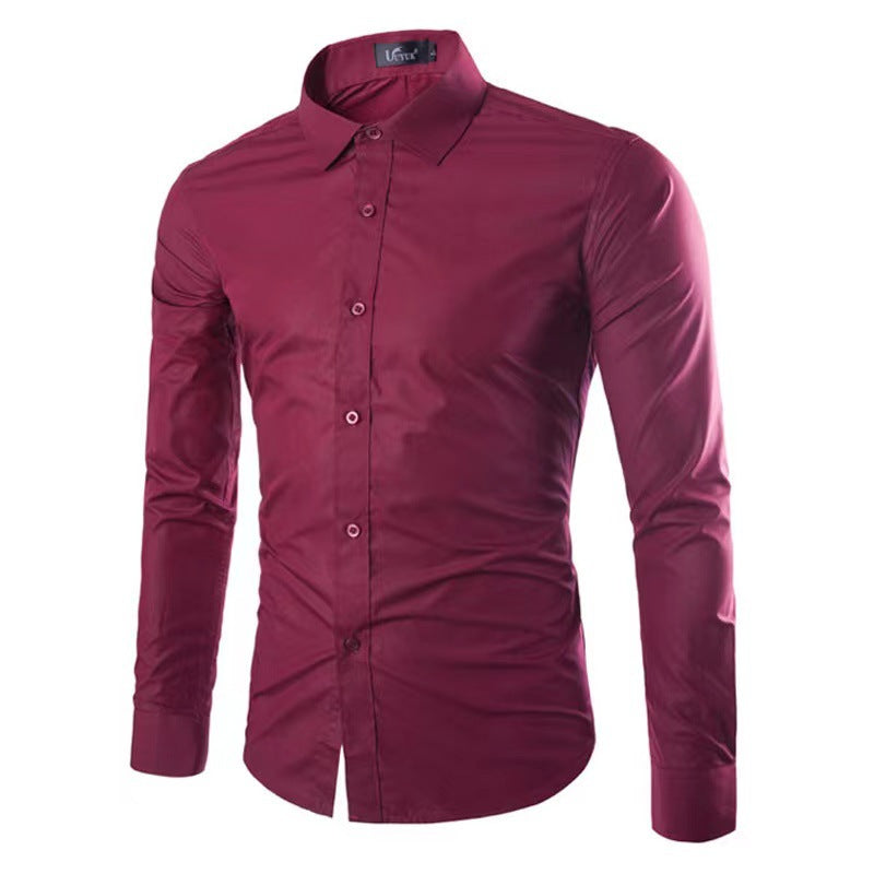 Men's Tailored Business Shirt with Kent Collar & Stretch-Cotton Fit — Sebastian