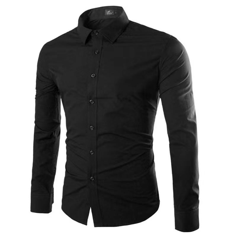 Men's Tailored Business Shirt with Kent Collar & Stretch-Cotton Fit — Sebastian