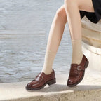 Women's Brogue Loafers with Fringed Kiltie & Cushioned Footbed - Worn Sitting Outdoor