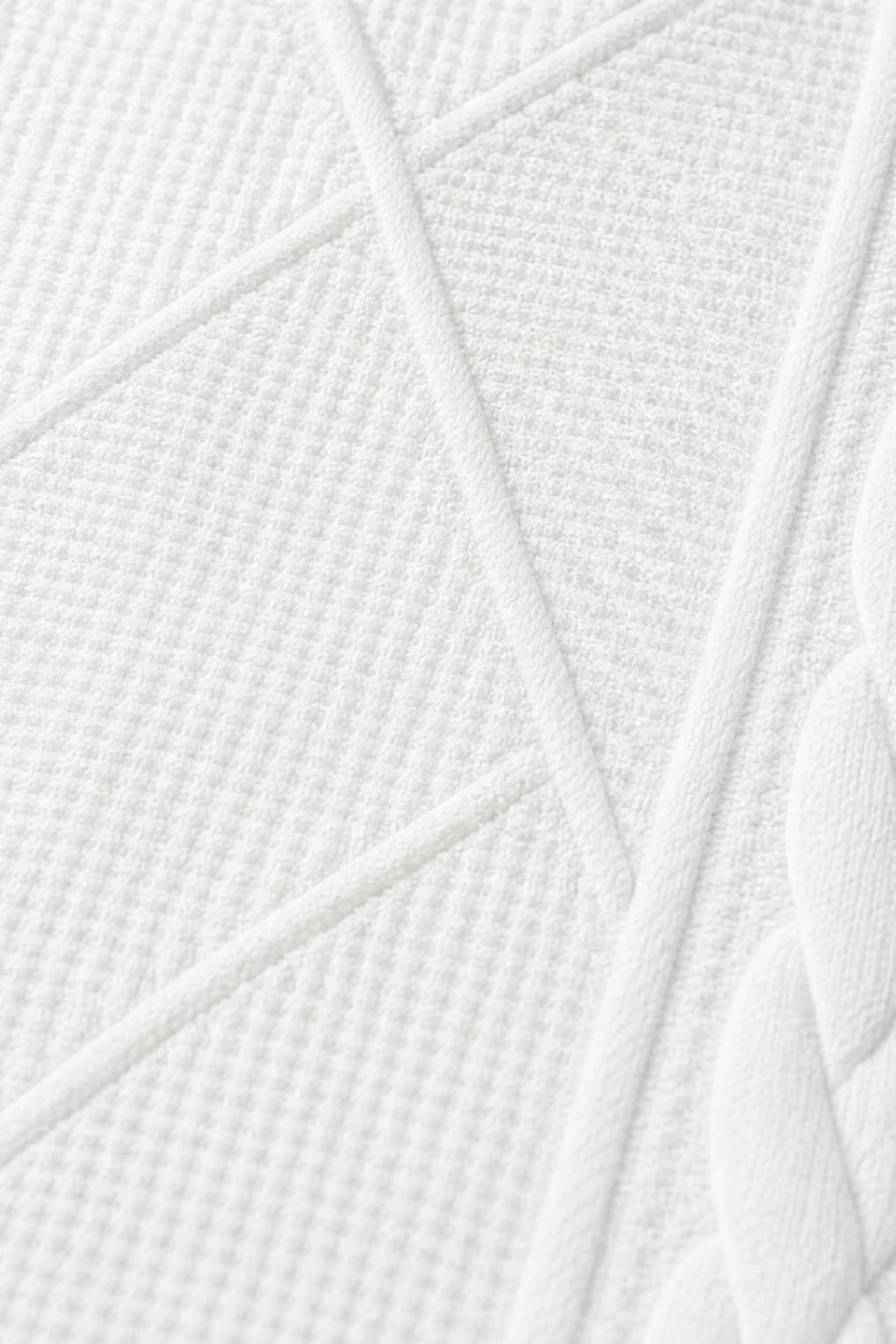 Women's Open Front Blazer with Stand Collar & Cable Knit Texture - Diamond Texture Close Up