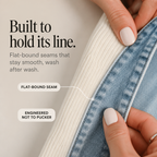 Color Block Women's Ribbed Knit Coat with Denim Trim & Button-Front Closure