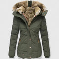 Women's Faux Fur Hooded Winter Coat with Zip Pockets — Siobhan