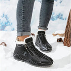 Blue Women's Winter Ankle Boots with Faux-Fur Lining & Cushioned Footbed — Reagan - Walking Outdoor Snow