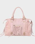 Women's Pink Handbag with Fringe Detail & Adjustable Crossbody Strap — Stevie