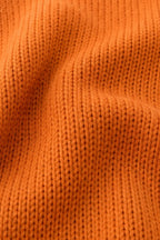 Women's Hooded Knit Sweater with Ribbed Cuffs & Drawstring Hood - Fabric Texture