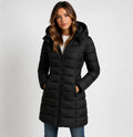 Women's Hooded Puffer Jacket with Zip-Front Closure & Side Pockets — Erica