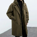 Men's Hooded Trench Coat with Notched Lapel & Oversized Longline Fit — Ronan