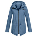 Women's Waterproof Jacket with Hooded Drawstring & Flap Pockets — Marlowe