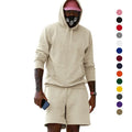 Men's Hoodie Shorts Set in French Terry with Kangaroo Pocket for Everyday Wear — Harrison