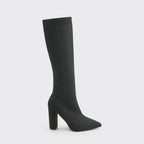 Women's Knee High Boots with Stretch Knit Sock Fit & Block Heel - Studio Single Side