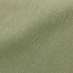 Women's Relaxed Linen Blend Top with Side-Button Hem & Roll-Tab Sleeves - Fabric Close Up