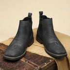 Men's Chelsea Boots with Slip-On Design & Western Stitching - Pair Front Full