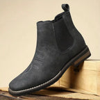 Men's Chelsea Boots with Slip-On Design & Western Stitching - Single Boot Side