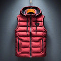Men's Hooded Puffer Vest with Zip Front & Multi-Pocket Design — Ethan