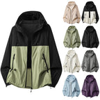 Men's Relaxed-Fit Hooded Jacket with Zip Pockets & Drawstring Hem - Green Front Open Grid