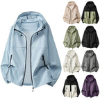 Men's Relaxed-Fit Hooded Jacket with Zip Pockets & Drawstring Hem - Front Zipped Grid