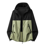 Dark Violet Men's Relaxed-Fit Hooded Jacket with Zip Pockets & Drawstring Hem - Purple Studio Front