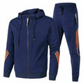 Men's Striped-Trim Zip-Up Tracksuit with Hooded Jacket & Jogger Pants — Oliver