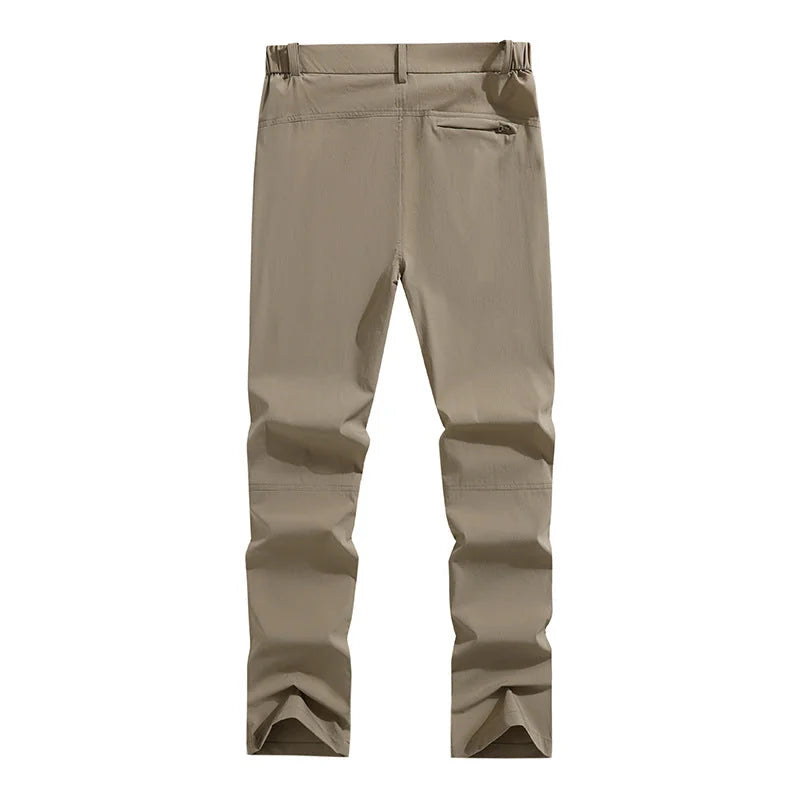 Khaki Men's Tracking Pants with Zippered Pockets & Pre-Shaped Knees — Levi - Back Detail