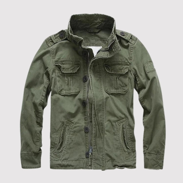 Men's Denim Jacket with Button-Front Closure & Chest Pockets — Wesley