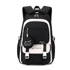 Black Women's Multi-Pocket School Backpack with Adjustable Straps for Everyday Wear