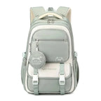 Grey Women's Multi-Pocket School Backpack with Adjustable Straps for Everyday Wear