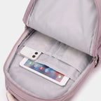 Purple Women's Multi-Pocket School Backpack with Adjustable Straps for Everyday Wear — Dora - Interior Pocket Detail