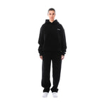 Black Women's Tracksuit with Oversized Hoodie & Relaxed Jogger Pants