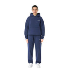 Blue Women's Tracksuit with Oversized Hoodie & Relaxed Jogger Pants