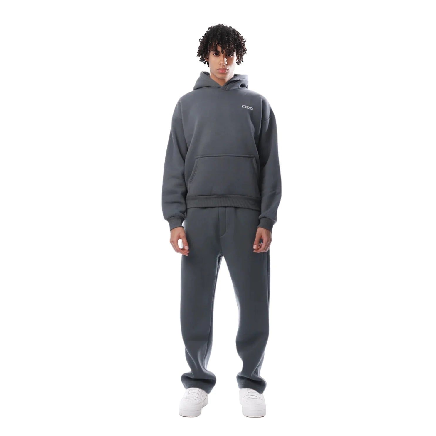 Grey Women's Tracksuit with Oversized Hoodie & Relaxed Jogger Pants — Charlotte
