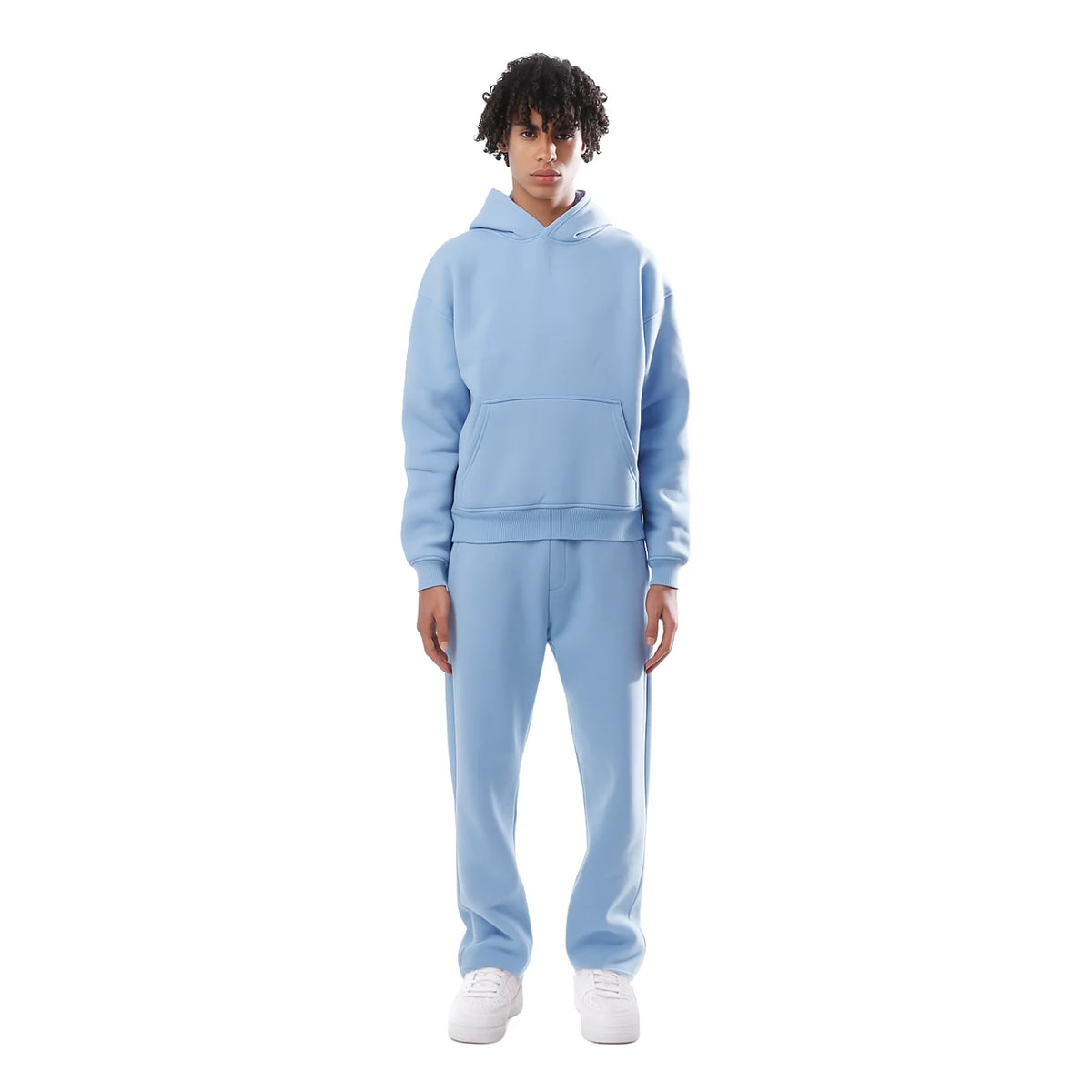 Light Blue Women's Tracksuit with Oversized Hoodie & Relaxed Jogger Pants