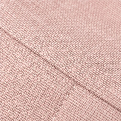 Pink Women's Linen Blazer Suit Set with Pleated High-Waist Wide-Leg Trousers — Jasmine - Fabric Close Up