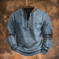 Men's Quarter Zip Sweater with Cable Knit Texture & Relaxed Fit — Hudson