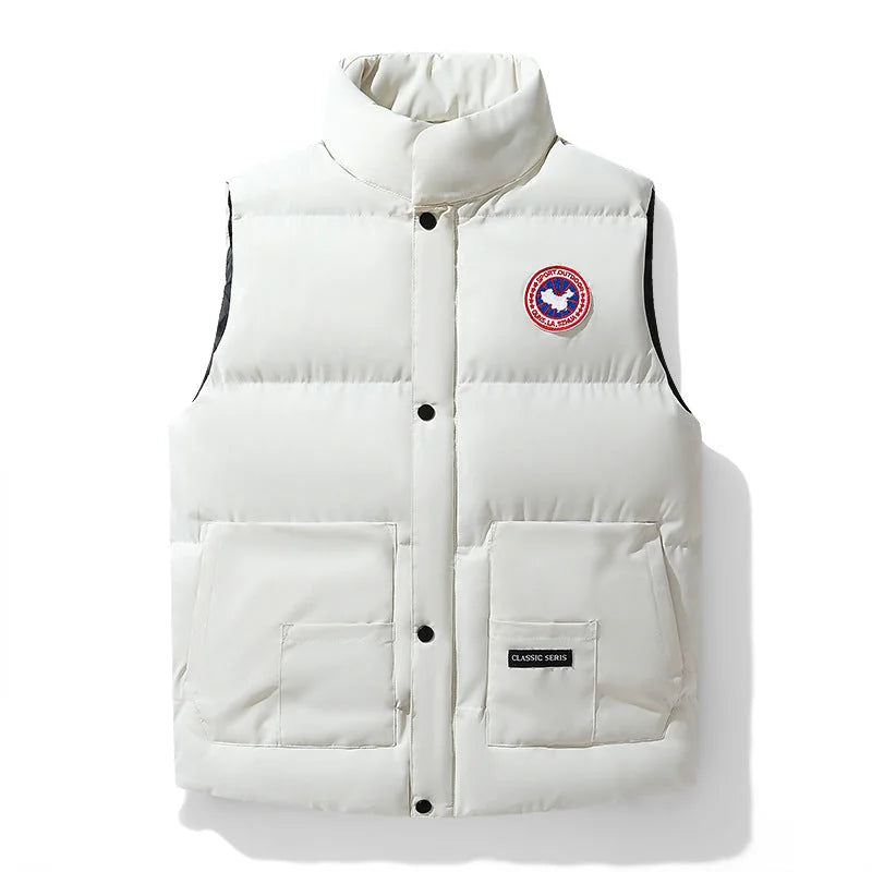 Men's Padded Vest with Quilted Insulation & Relaxed Fit - Studio Flat Front