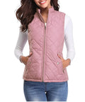 Women's Lightweight Quilted Gilet with Zip-Up Front & Snap Pockets — Liv