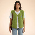 Women's Sherpa Fleece Vest with Snap-Button Front & Patch Pocket — Tahlia