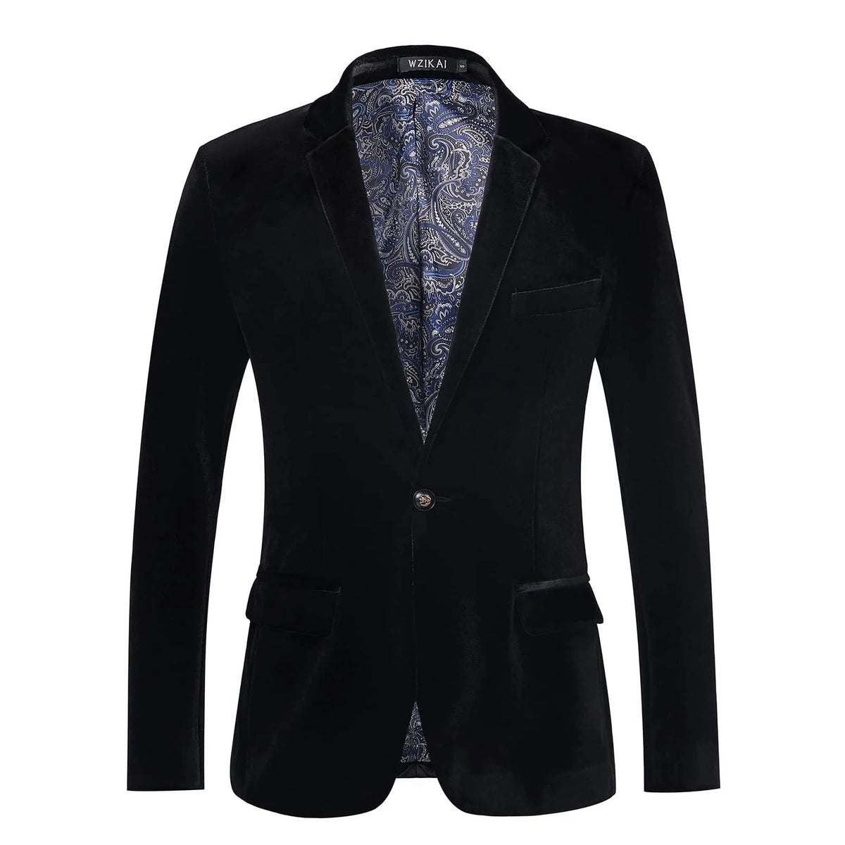 Men's Tailored Velvet Tuxedo Jacket with Satin Lapel & Comfortable Fit - Front Velvet
